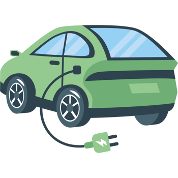 electric car at charging station png