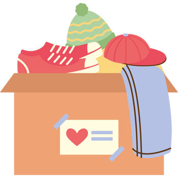 donation box full of clothes for charity png