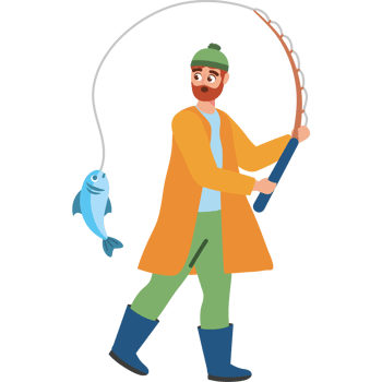 happy fisherman holding his catch fish png
