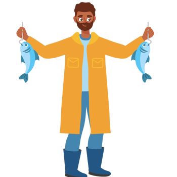 adult fishing with raincoat png