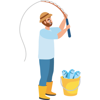 adult fishing with fishes png