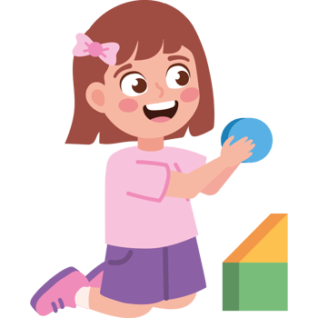 cartoon girl playing with educational toys png