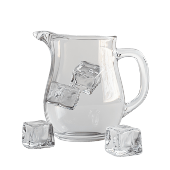 Glass Pitcher with Ice Cubes Ready for a Refreshing Drink png