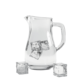 Glass Pitcher with Ice Cubes Ready for Refreshing Drinks png