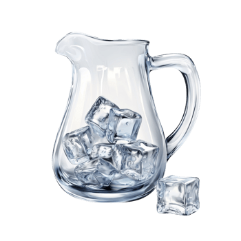 Glass Pitcher Filled With Ice Cubes Ready For Drinks png