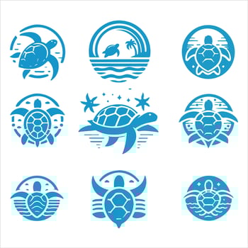 Turtle Rise Logo Collection vector