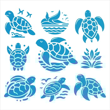 Timeless Turtle Logo Collection vector