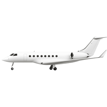 White Private Jet Airplane Side Profile View png