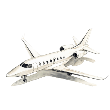 Watercolor Illustration Of A Private Jet Airplane png