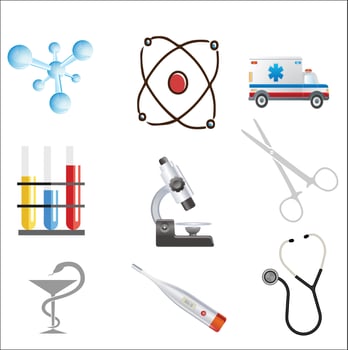 Emergency Medical Staff and Doctor Icon Pack vector