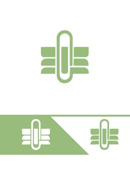 Box Paper Clip Logo vector