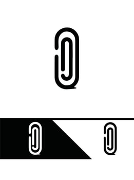 Star Paper Clip Logo Design vector