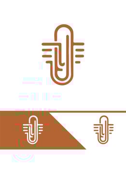 Fusion Paper Clip Logo vector
