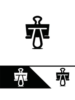 Fast Paper Clip Logo Design vector