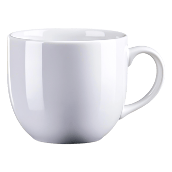 Simple White Coffee Cup with Handle on a Clean Background png
