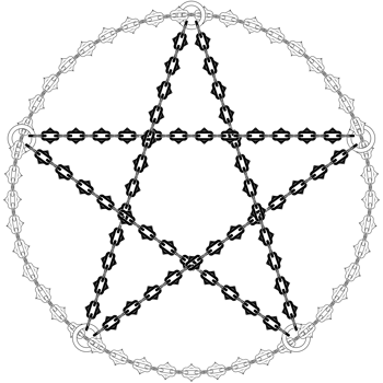 A Symbol of Darkness The Satanic Pentagram with Cutting Chains png