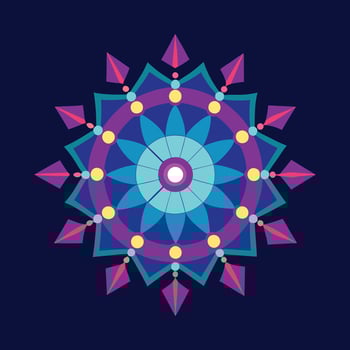 a colorful circular design on a dark blue background vector