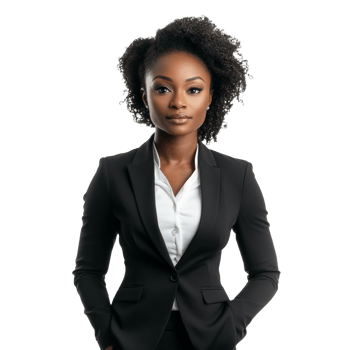 Confident Black Woman in Professional Business Attire png
