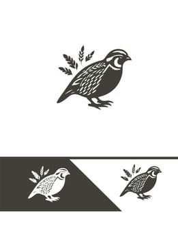 Golden Feathers Quail logo vector