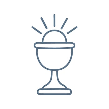 Simple and modern continuous line drawing of the Holy Eucharist vector