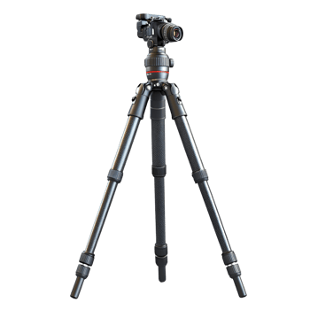 A tripod with a camera on it on transparent background png