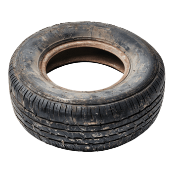 Worn Out Tire Isolated On Black Background png