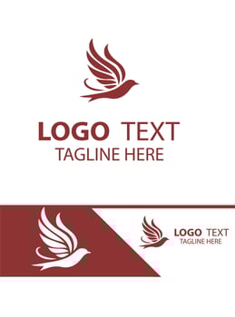 Crow flying bird logo vector