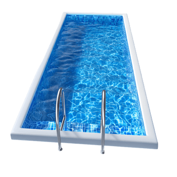 a swimming pool with a blue water transparent background png