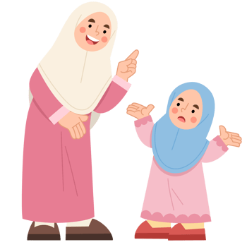 Illustration of mother and daughter talking png