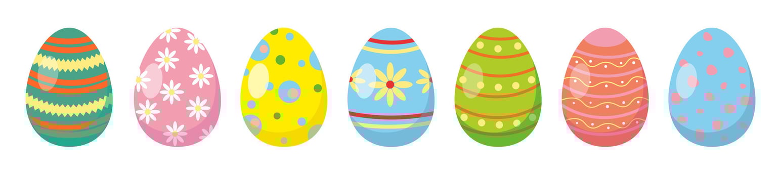 set of colorful easter egg vector