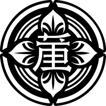 Kanji script icon in solid style vector