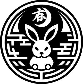 Rabbit symbol icon in glyph style vector