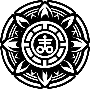 Zen circle icon in glyph style vector