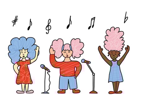 Cute singers isolated. simple design. vector