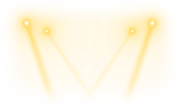 Spotlight orange on stage. Optical lens flares light shine effect on transparent background. png