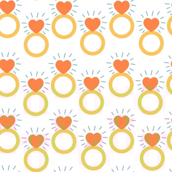 seamless pattern with ring in doodle style vector