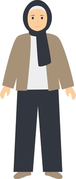 Hijab Woman Fashion in Flat Design vector