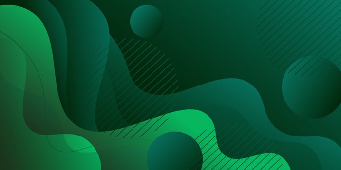 Green geometric business banner design. Creative banner design with wave shape and background with circle as template. Simple horizontal banner. Eps10 vector