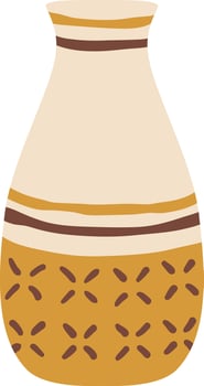 Minimalist boho vase representing modern ceramic art with elegant geometric patterns, perfect for interior design and home decoration projects vector