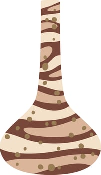 Elegant ceramic vase featuring abstract brown and beige stripes and dots enhancing modern home decor with a stylish design, adding a unique touch to any interior space vector