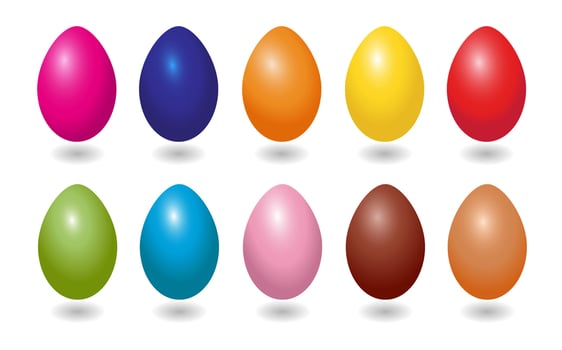 Set of colorful Easter eggs. colorful eggs on white background vector
