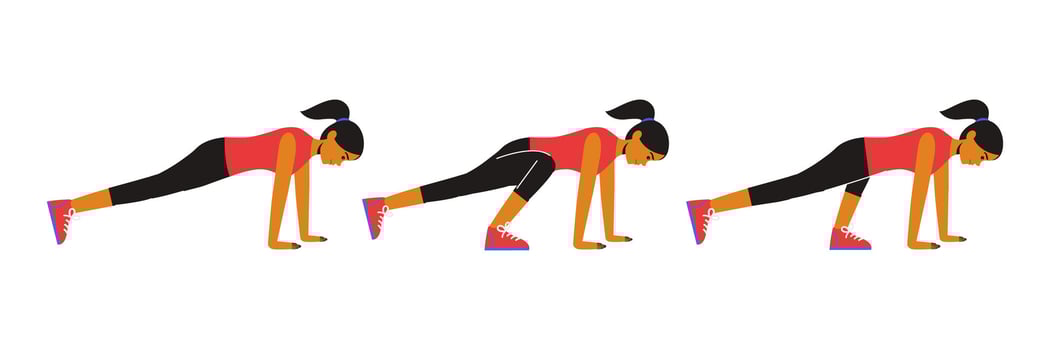 Fitness Workout Plank Lunges Exercise vector