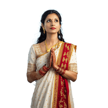 Indian Lady in a Traditional Outfit with a Festive Look png