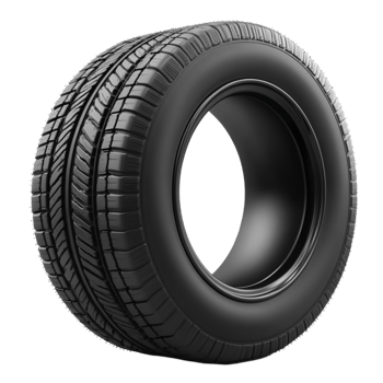 Vintage Rubber Tire with Black Texture on Transparent Background png
