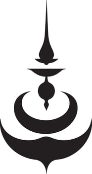 a black and white logo of a pagoda vector