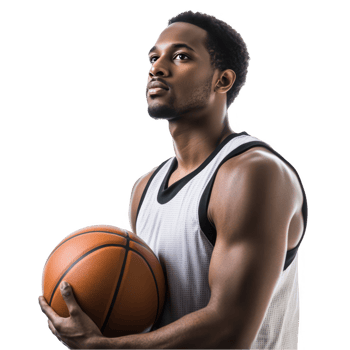 A man holding a basketball ball png