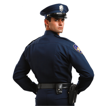 A police officer standing with his hands on his hips png