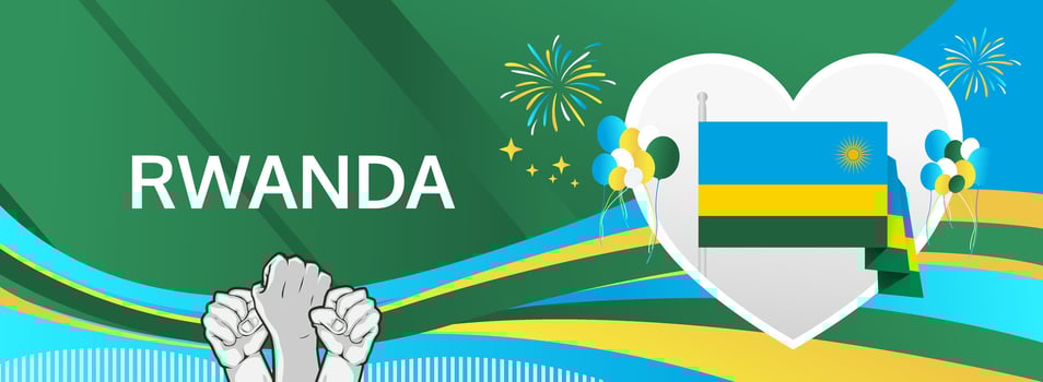 Raise your spirits this July 1st with a stunning Rwanda Independence Day banner. A colorful tribute to national pride, ideal for carnivals and cultural celebrations vector