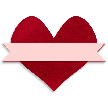 A heart with a ribbon on it png