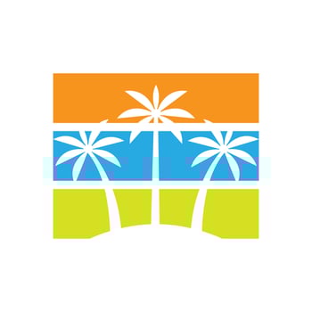 coconut trees colorful modern logo design vector